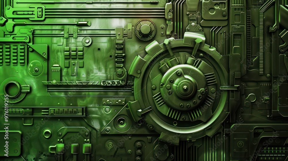 Fototapeta premium Futuristic Green Machine