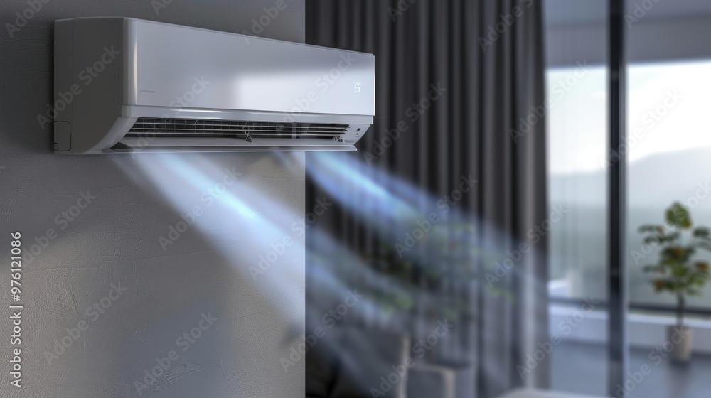 Energy Efficient Air Conditioning Unit in a Residential Setting – Sleek Design, Advanced Technology Energy Efficient Air Conditioning Unit in a Residential Setting – Sleek Design, Advanced Technology