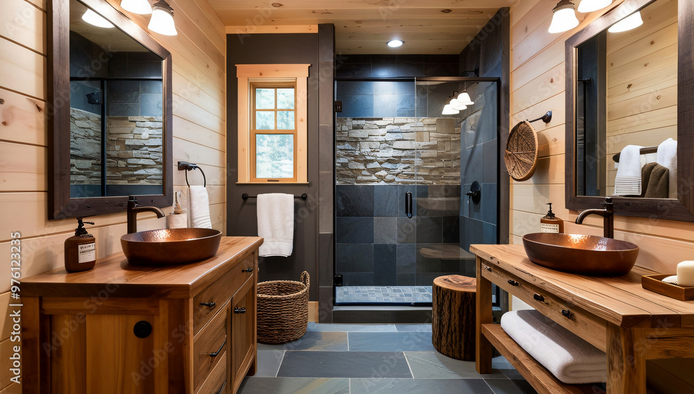 Designing a bathroom in Rustic Style, Bathroom model.