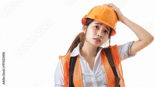 Professional Engineer Women Managing Hot Weather at Construction Site