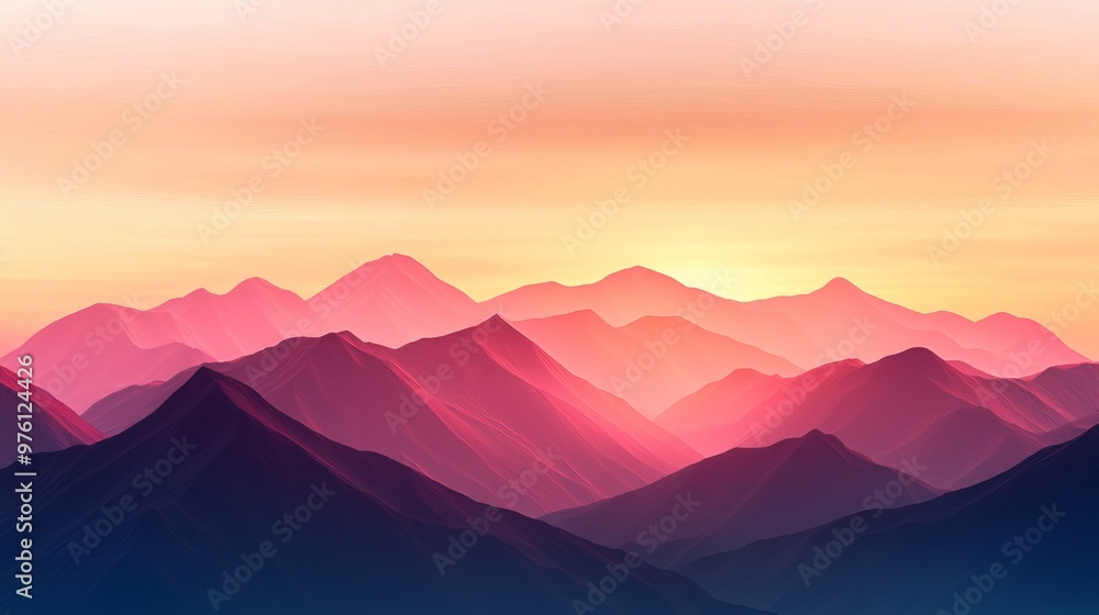 custom made wallpaper toronto digitalCapture a majestic mountain range at sunrise with a vivid palette of warm and cool tones, depicting the vastness and beauty of nature in a digital painting