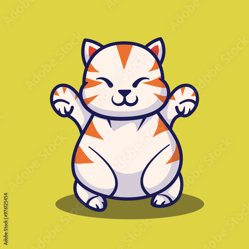 chibi karate vector cat character illustration