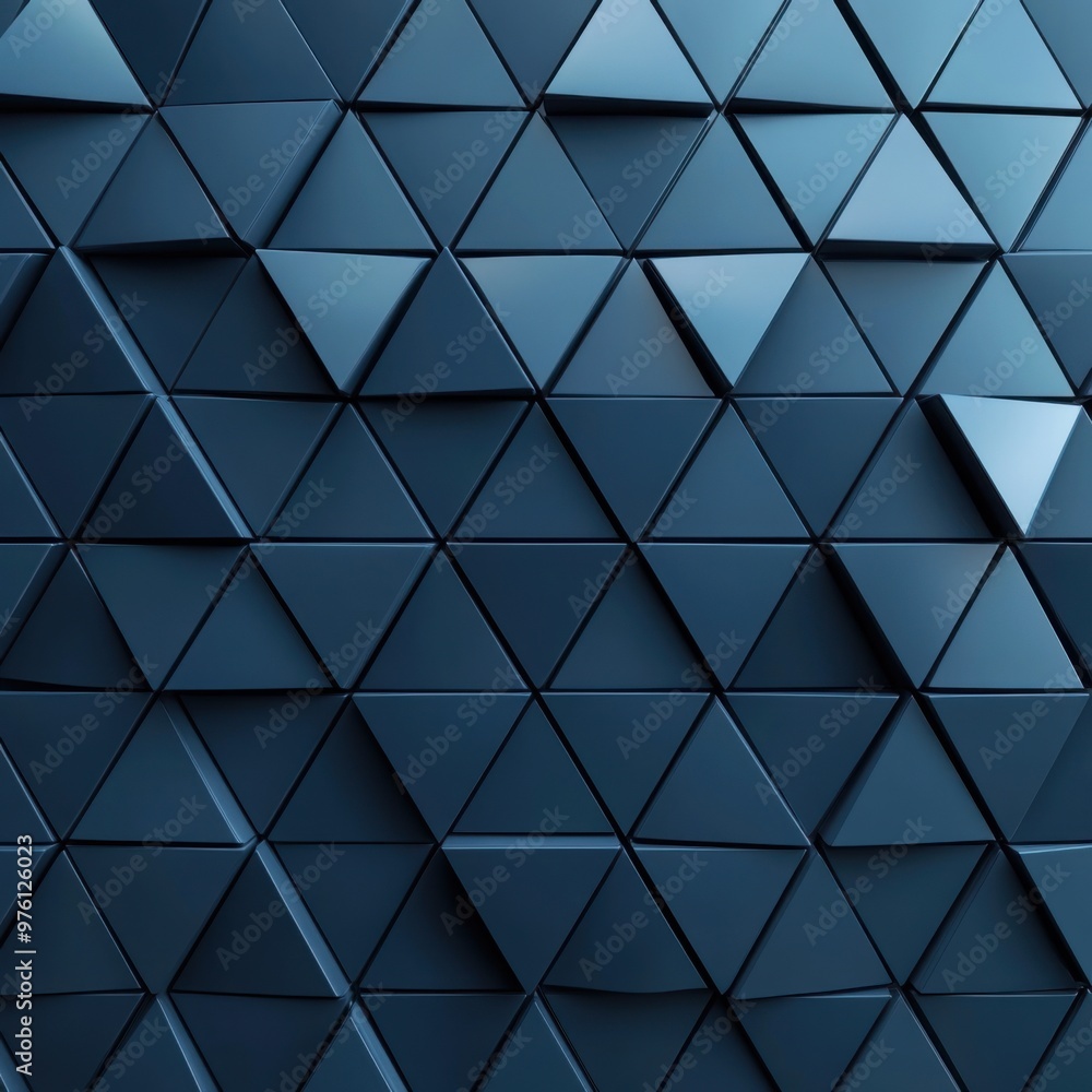 Futuristic, High Tech, dark background, with a triangular block structure. Wall texture with a 3D triangle tile pattern Futuristic, High Tech, dark background, with a triangular block structure. Wall texture with a 3D triangle tile pattern