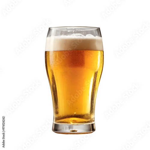 glass of beer on white