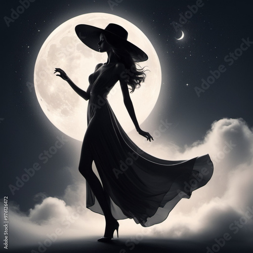 witch on the moon
