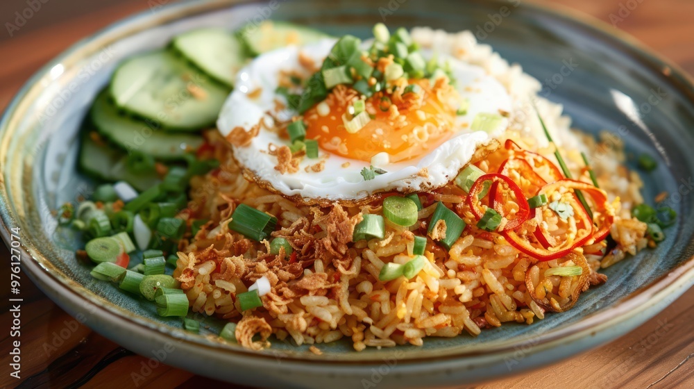 Fried Rice with Fried Egg and Cucumber Fried Rice with Fried Egg and Cucumber