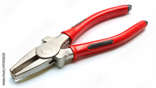 Red-handled combination pliers for versatile construction tasks.