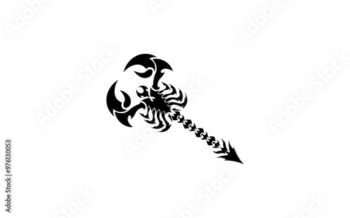 Vector illustration of black scorpion in minimalist style