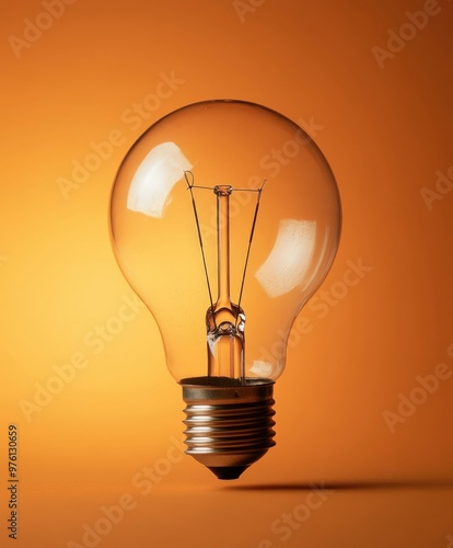 A light bulb sitting on top of a table. photo