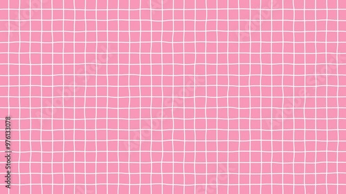 Loop video of simple background of graph paper with hand-drawn white lines moving jaggedly (pink)