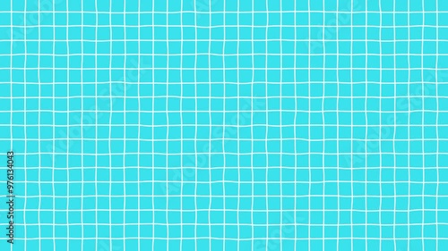 手描き風の白い線がカクカク動く方眼紙のシンプルな背景のループ動画（水色）
