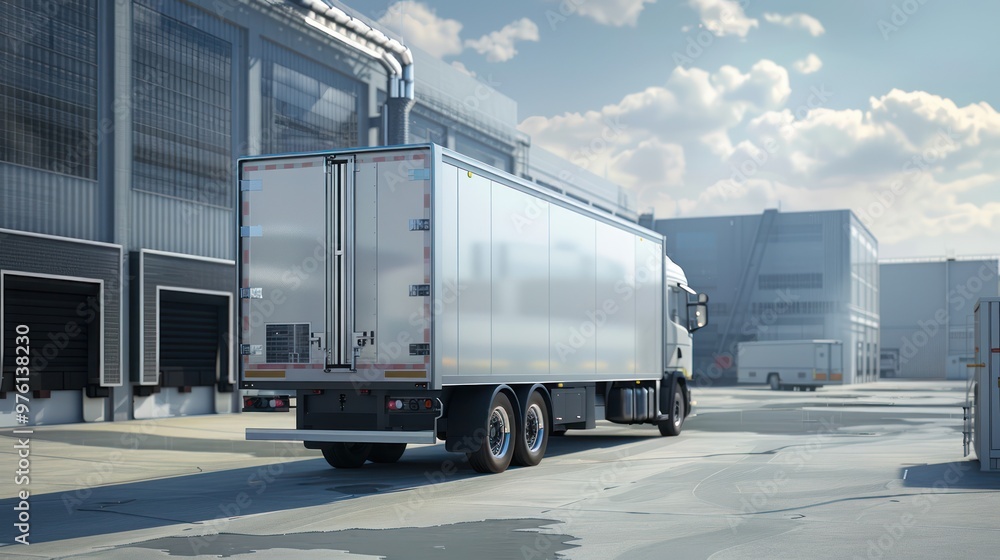 Semi Trailer Truck at a Loading Dock Semi Trailer Truck at a Loading Dock