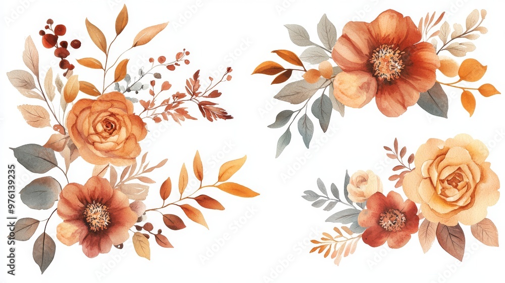 This stunning and beautifully crafted fall floral wreath showcases a variety of autumn flowers, vibrant leaves, and lovely wildflowers, making it the perfect choice for invitations or card designs This stunning and beautifully crafted fall floral wreath showcases a variety of autumn flowers, vibrant leaves, and lovely wildflowers, making it the perfect choice for invitations or card designs