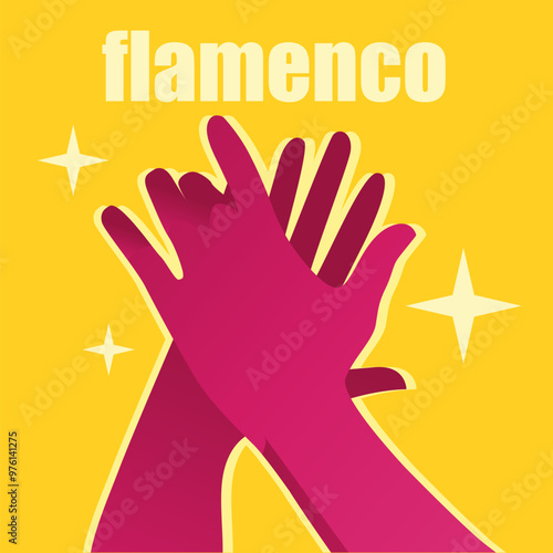 Hands clapping in Spanish flamenco style party poster