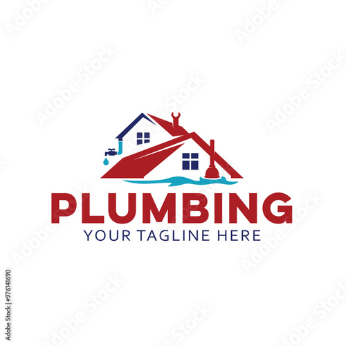 Plumbing logo template, easy to customize