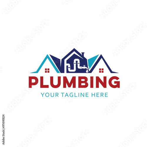 Plumbing logo template, easy to customize