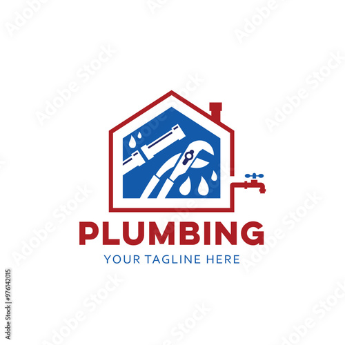 Plumbing logo template, easy to customize photo