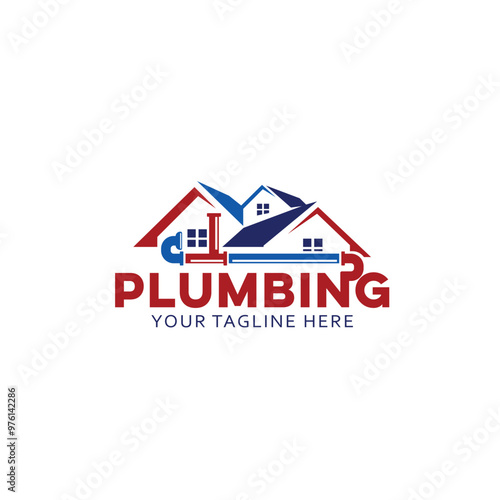 Plumbing logo template, easy to customize