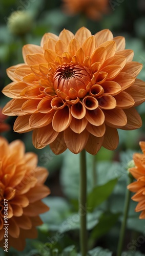 Orange dahlia flower.