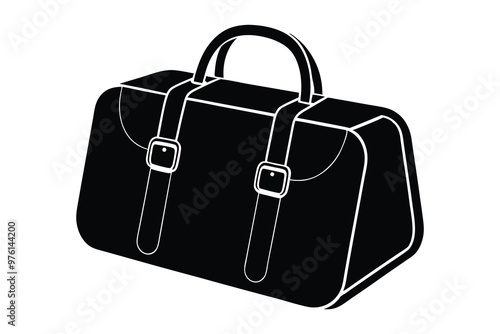 Silhouette of a Doctor's Bag, Medical Briefcase Outline, Vector Doctor's Bag Icon photo