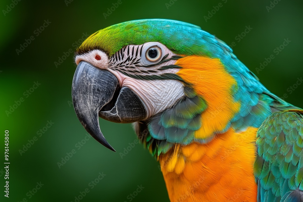 A close-up of a colorful parrot's beak and vibrant feathers, showcasing the intricate textures and patterns A close-up of a colorful parrot's beak and vibrant feathers, showcasing the intricate textures and patterns