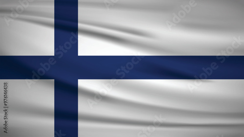 Flag officially the Republic of Finland, Background Illustration 4K