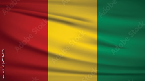 Flag officially Republic of Guinea, Background Illustration 4K