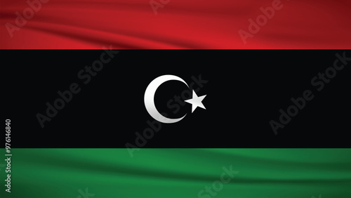 Flag officially Libya, Background Illustration 4K