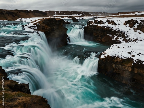 Gullfoss waterfall in southern Iceland. photo