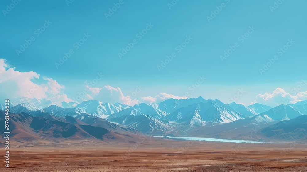 Fototapeta premium Majestic Mountain Range and a Clear Blue Sky