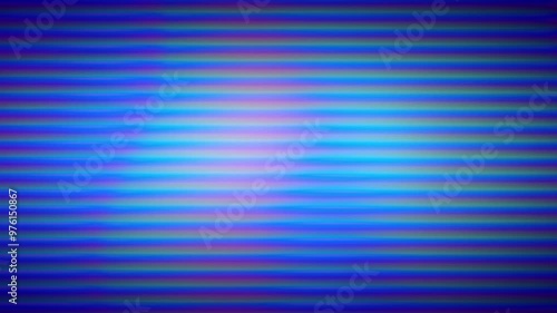 Zoom motion of bright blue prismatic blur retro background with chromatic aberration effect. Defocused old VHS tape lines texture animation for intro. Nostalgia, 70s 80s 90s design. Horizontal stripes