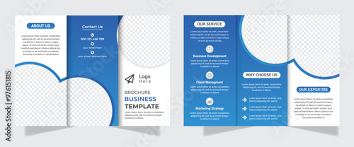 Corporate business trifold brochure template. Modern, Creative, and Professional tri-fold brochure design. brochure template, creative tri-fold, and trend brochure.