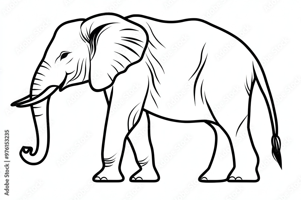 A detailed illustration of an elephant. Perfect for educational materials, wildlife articles, or children's books. A detailed illustration of an elephant. Perfect for educational materials, wildlife articles, or children's books.