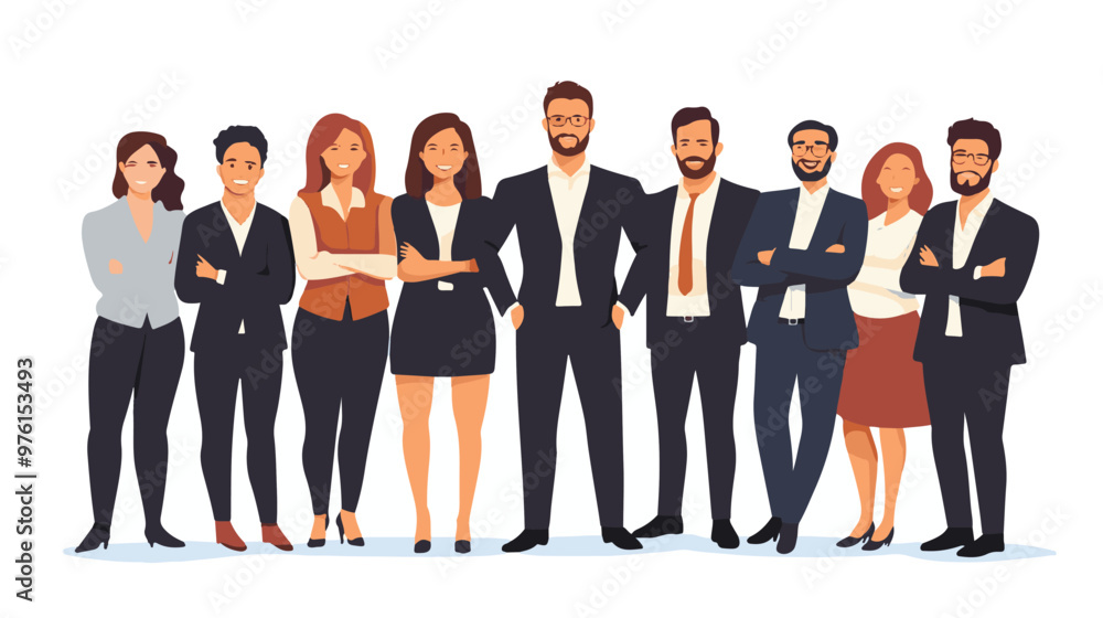 Successful leader and his team. Brainstorming. Business vector illustration. Successful leader and his team. Brainstorming. Business vector illustration.