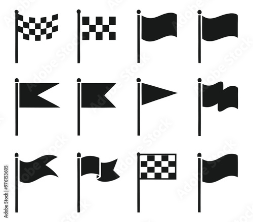 Different flag icons set. Vector illustration