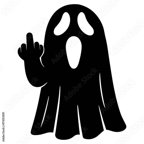 Ghost Holding Up Middle Finger