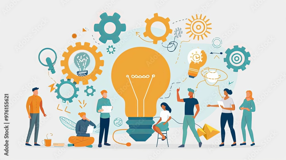 Team Collaboration and Idea Generation with Lightbulb and Gears