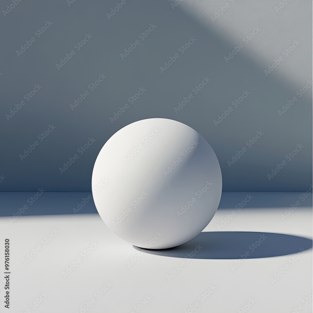 A minimalist white sphere casting a soft shadow on a smooth surface, creating a serene and modern aesthetic. A minimalist white sphere casting a soft shadow on a smooth surface, creating a serene and modern aesthetic.