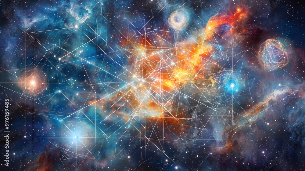 Nebular Kaleidoscope : Against a fiery nebula, intersecting lines form a mesmerizing kaleidoscope. The absence of red emphasizes the cosmic dance. The unoccupied portion is a canvas for your Nebular Kaleidoscope : Against a fiery nebula, intersecting lines form a mesmerizing kaleidoscope. The absence of red emphasizes the cosmic dance. The unoccupied portion is a canvas for your