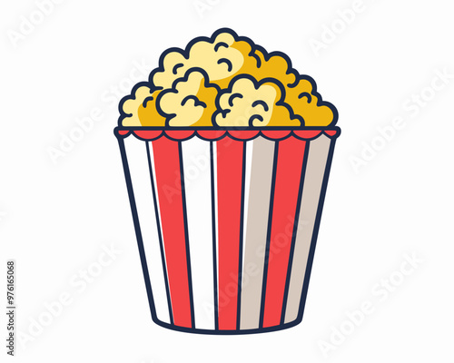 Popcorn vector art illustration,graphic icon,popcorn logo vector