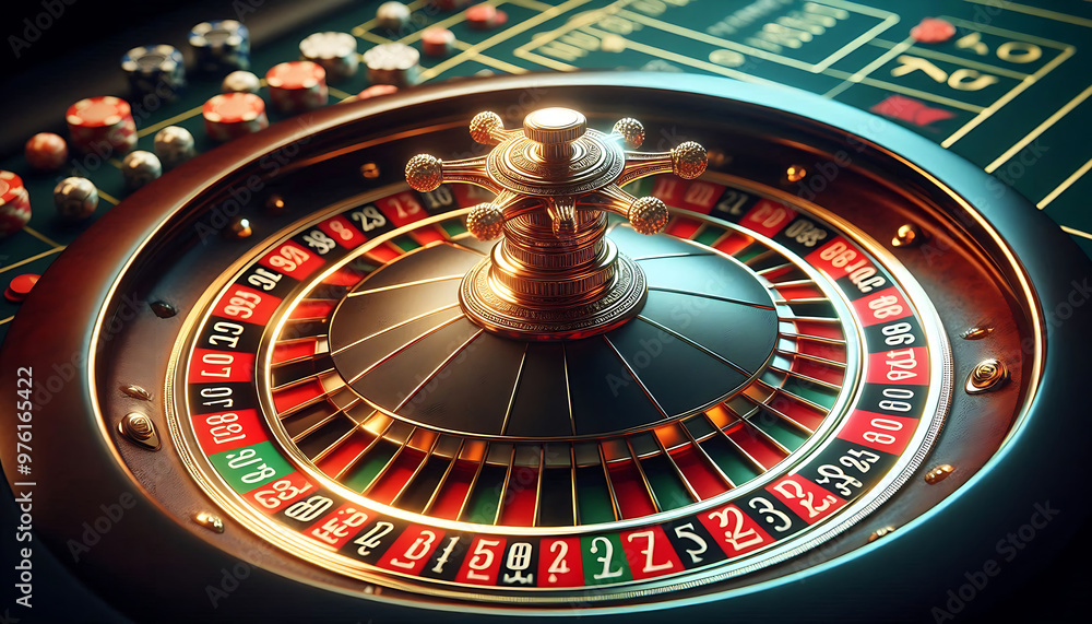 A wheel in a casino for gambling games. A wheel in a casino for gambling games.