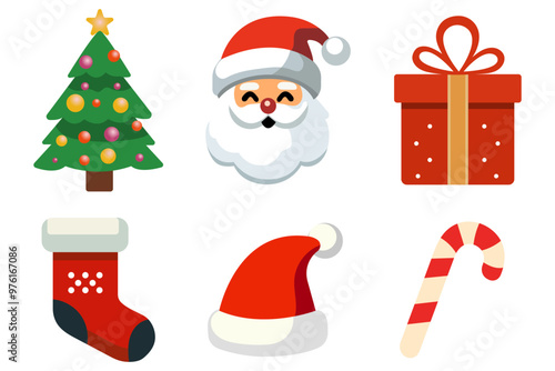set of icons merry Christmas vector illustration design