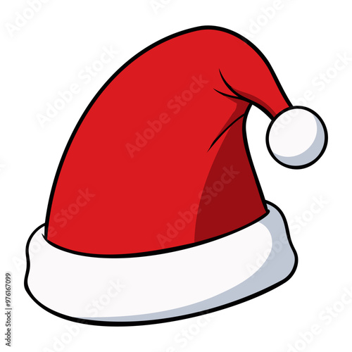 Christmas santa hat in flat style. Vector illustration