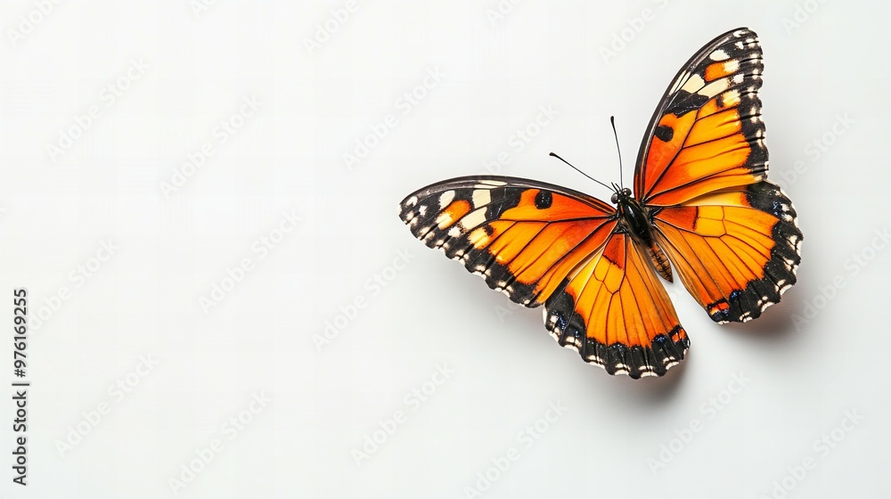 Obraz premium Beautiful butterfly with white background