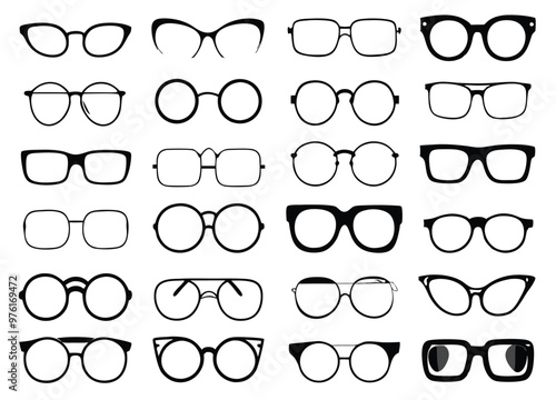 Glasses collection. Sunglasses set. Vector illustration