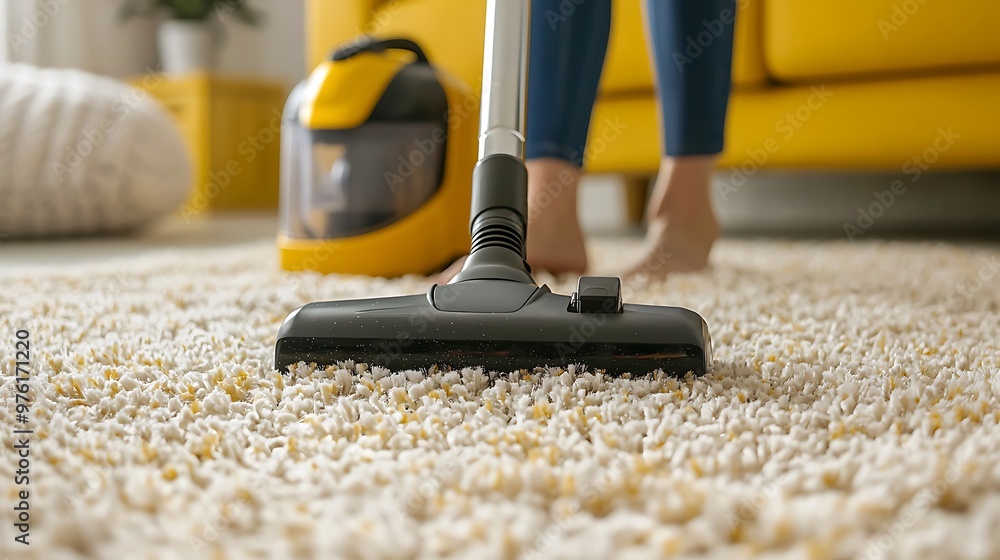 Person Cleaning Carpet With Vacuum Cleaner Focus on vacuum cleaners Person Cleaning Carpet With Vacuum Cleaner Focus on vacuum cleaners