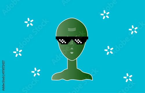 Aliens. alien vector design. illustration alien. aliens cartoon
