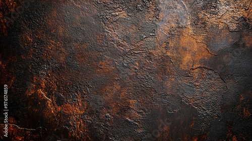 Dark Rusty Metal Texture with Aged and Weathered Surface, Industrial Background