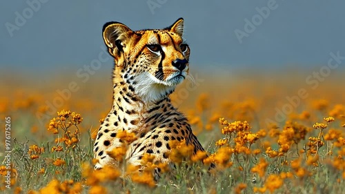 a cheetah in the grassland footage