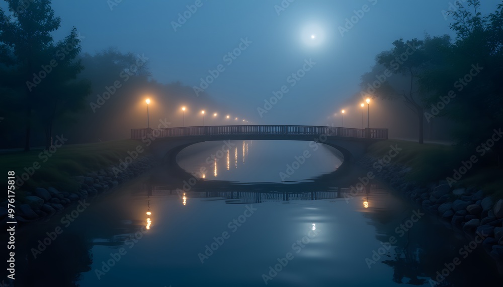 Fototapeta premium bridge over the river at night